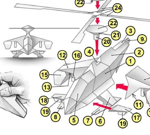 Recortable de papel del Helicoptero Raven 4